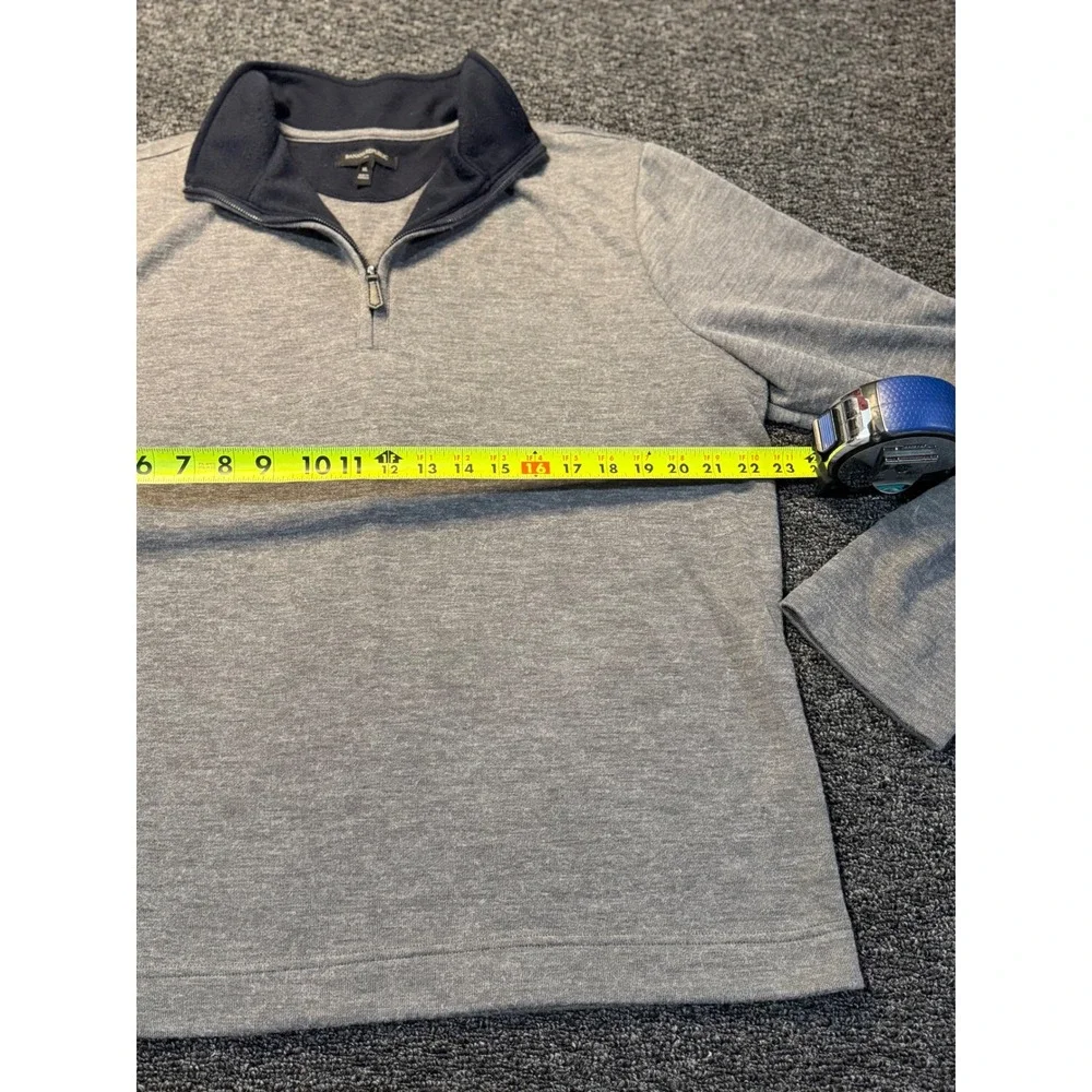 Banana Republic Quarter Zip Pullover Gray Casual Night‎ Out Long Sleeve XL Mens
